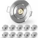 10 Pack 2 Inch LED Recessed Lighting, 1W 120LM Recessed LED Lights, Gimbal Adjustable Ceiling Lights Mini Spotlight Mini Spotlight Ceiling Light with Driver AC 120V (Warm White/Silver)