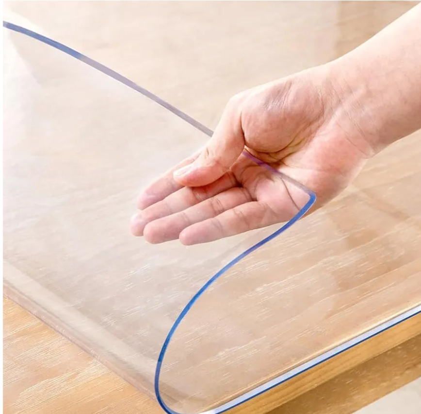 16 x 40 Inch Clear Table Cover Protector, 2mm Thick Clear Desk Mat, Plastic Table Cover, Vinyl Table Protector, Desk Mats on Top of Desks