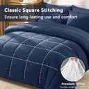 CozyLux Full Size Comforter Sets Navy Blue - 7 Pieces Bed in a Bag Full, Oeko-Tex Certified Bed Set, All Season Soft Bedding Set with Down Alternative Comforter, Sheets, Pillowcases & Pillow Shams