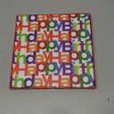 BIOBROWN Medium Birthday Gift Boxes with Lids for Presents, 9x9x9 Inches Text Design Collapsible Gift Box for Birthday, Baby Shower, Party