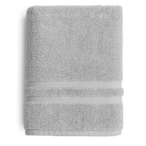 Mainstays Performance Solid Bath Towel, Soft Silver