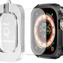BOTOMALL Screen Protector Compatible with Apple Watch Ultra 3/2/1 49mm Bumper Case,Rugged Military Grade Flexible TPU Face Cover with Tempered Glass Film for iWatch Men Womens