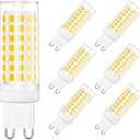 G9 LED Bulb, 6W G9 LED Bulb Dimmable, G9 Halogen Bulb 60 Watt Equivalent, Warm White 3000K G9 Bulb 550 Lumen,6-Pack