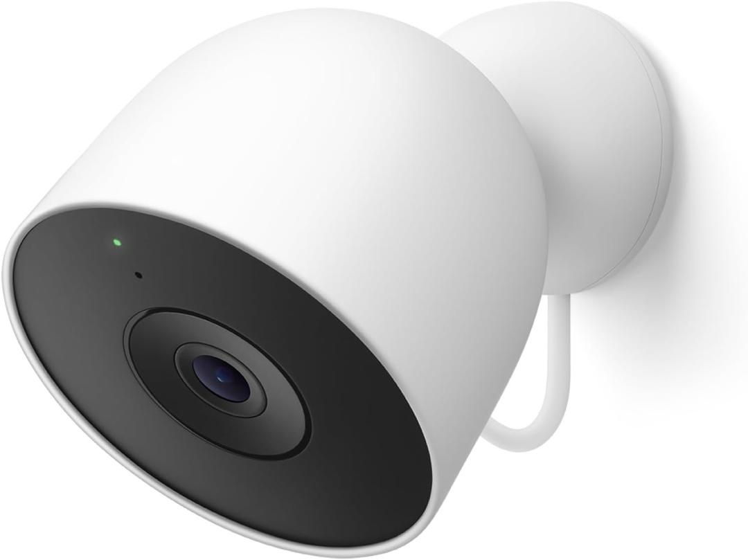 Google Nest Cam Outdoor (Wired, 2nd Gen) - Security Camera with 2K Video and Gemini, Night Vision, 2-Way Audio - Works with Google Home - 2025 Model - Snow (1-pack)