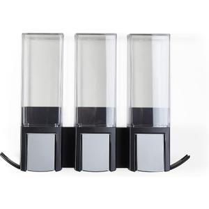 Better Living Products 77384 CLEVER Soap and Shower Triple Dispenser, Black/Chrome