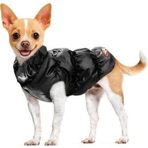 ABRRLO Winter Warm Dog Jacket for Small Medium Dogs Cat Cold Weather Coats with Harness Paded Dogs Fleece Vest Waterproof Windproof Dog Snow Jacket Pet Puppy Clothes (Black,XS)