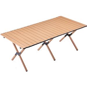 Folding Picnic Table for 4-6 Person Portable Camping Table with Aluminum Roll Up Tabletop and Carry Bag for Party,Beach,gailgating,Travel,BBQ,(47in/120cm,Loads 220 Lbs)