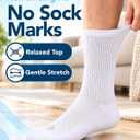 Doctor's SelectÂ® Diabetic Socks for Men - 4 Pairs Crew White Diabetic Socks for Men Size 13-15 | Non-Binding Stretch Top for Neuropathy Wht-4P