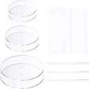 Acrylic Cake Disc Set - 6.25/8.25/10.25 Inch Clear Decorating Supplies with 6 Round Discs, 2 Icing Scrapers and 3 Center Dowels for Cake Baking
