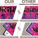 Fabric 72x43inch Music Band Happy Birthday Backdrop Boys Rock Roll Guitar Disco Musical Note Mic Flash Photography Background Adults Teens Party Decorations Photo Banner Props