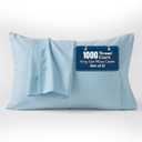 1000 TC Pillowcases Set of 2 100% Egyptian Cotton Pillow Cases with Long Staple Cotton & Sateen Weave, Silky Soft Hotel Like Bed Pillow Covers, Snug Fit (Light Blue, 2 Pc King)