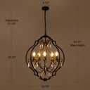 TOCHIC 5 Lights Farmhouse Chandelier, Rustic Orb Chandeliers for Dining Room, Black Crystal Chandelier Light Fixture for Living Room, Bedreoom, Hallway, Bronze, D 27"