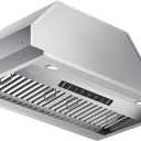 Range Hood Insert 30 Inch,Built-in Kitchen Hood with 980 CFM, Ducted/Ductless Convertible Duct,Stainless Steel Kitchen Vent Hood/Gesture/Touch Control, 2 Pcs Baffle Filters with Handlebar