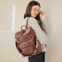 Shrrie Backpack Purse for Women Leather Fashion Designer Backpack Convertible Shoulder Satchel Bag for Travel College Work, 1-2-nubuck Brown