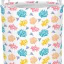 Coral Kids Laundry Basket Foldable Hamper with Handles, 13.8" x 15.8"