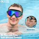 Water Space Swim Goggles 2 Pack for Adult Men Women, Anti-fog UV Protection No Leak 180 Wide View Clear Vision Pool Goggles