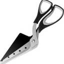 Pizza Scissors, Pizza Cutter with Shovel, Food-Grade Sharp Stainless Steel Blade and Soft Grip Handle, Multifunctional Kitchen Scissors, 27cm, Black/Grey