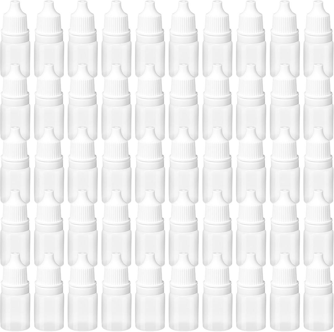 50 Pcs Plastic Dropper Bottles Squeezable Eye Liquid Dropper with Caps and Plug for Oil Eye Liquid Storage (5 ml)