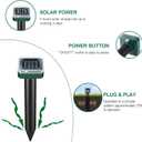 8 Pack Solar Powered Mole Repellent, Ultrasonic Outdoor Pest Repeller for Lawns & Gardens - Waterproof, Chipmunk, Vole, Gopher, Groundhog, Snake Deterrent (Dark Green)