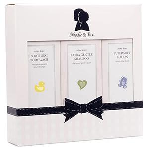 Noodle & Boo Starter Set, Newborn Baby Gift; Super Soft Baby Lotion and Newborn 2-in-1 Hair & Body Wash, 8 Oz of each, Navy/Pink