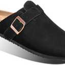 BULLIANT Clogs Slippers Sandals Nurse Work Shoes Men Women,Fleece-Lined Upper+Memory FOAD Cushioned Cork-Footbed 46