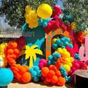 Summer Tropical Balloon Arch Garland Kit, Rainbow Colorful Pink Green Blue Yellow Orange Balloon Garland Kit with Hawaii Balloons for Hawaiian Luau Aloha Birthday Baby Shower Pool Party Decorations