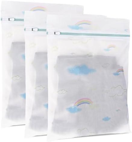 Durable Mesh Laundry Bag, Durable Laundry Bags with Premium Zipper (Clound)