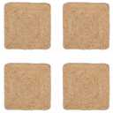 Set of 4 Jute Braided Square Placemats for Dining Table  13x13 Inches Natural | Rustic Farmhouse Woven Table Mats | Heat Resistant, Natural Fiber Kitchen & Dining Table Decor