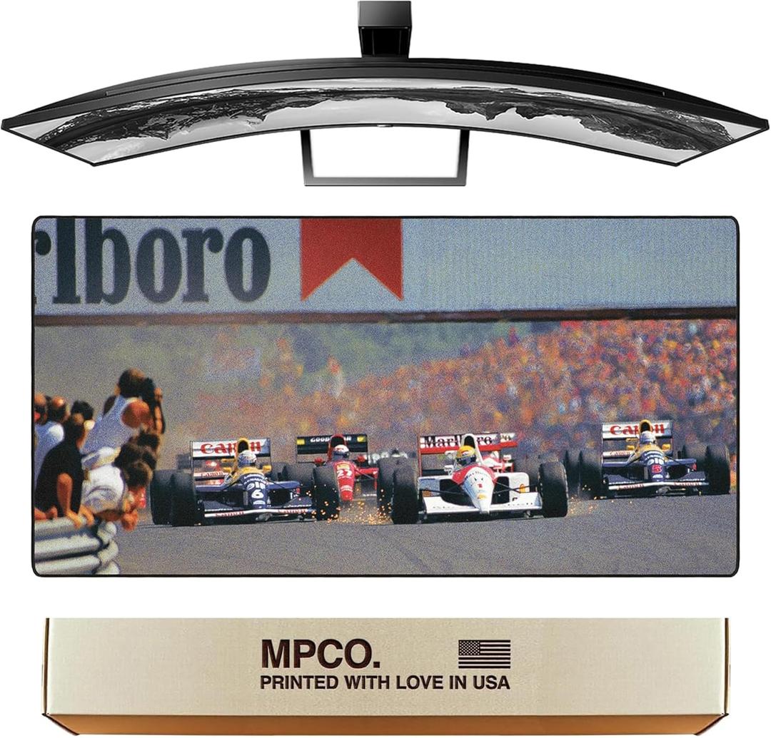 MPCO. Original Large Gaming Desk Mat  36" x 17" Aeroglyde Racing Series Hungarian GP, 91 Full Desk Mouse Pad for Smooth Precision  Non-Slip, Washable Extra-Large PC Mouse Pad for Gaming Sessions