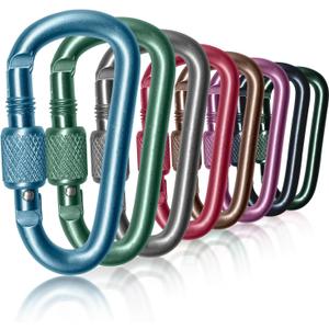 Carabiner, 2 inch D-Ring Locking Carabiner Clip, Snap Hook Sport Accessories for Outdoor Camping Hiking