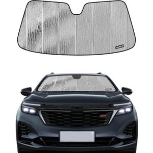 Pigenius Windshield Sun Shade for Chevy Equinox 2018-2024, Reversible Silver/Black