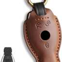 for Mercedes Key fob Cover. Compatible with Mercedes Benz C E R S M, GLA, GLE, GLS, GLK CLA, CLK, AMG 3 Button Smart Leather Car Key Protector Case Shell Chain Accessories/ Brown
