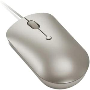 Lenovo 540 USB-C Wired Connection Computer Mouse for PC, Laptop, Computer with Windows or Chrome OS - Ambidextrous Design - 4 Button - Compact Size -Sand