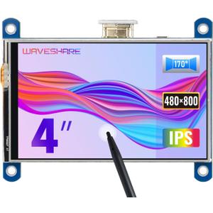 Waveshare 4 inch HDMI LCD IPS Display 800x480 Resolution Resistive Touch Screen Interface for Raspberry Pi 4 B/3 B/3 B+/2 B/B+/B Zero W