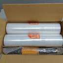 Stretch Film Shrink Wrap for Moving Supplies (15inch, 2 Pack) x 1000ft, Industrial Strength Plastic Wrap Stretch Roll for Pallet Wrapping Shipping Moving Boxes Storage Furniture with Handles, Clear