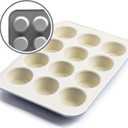 GreenLife 12-Cup Muffin Pan, PFAS-Free Healthy Nonstick Baking Tray, 11.4" x 1.9" x 15.9", Durable Ceramic Bakeware, Cupcakes, Egg Bites, Tarts, Brownies, Gray
