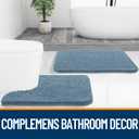OLANLY Bathroom Rugs 30x20, Extra Soft Absorbent Chenille Bath Rugs, Rubber Backing Quick Dry, Machine Washable Bath Mats for Bathroom Floor, Tub and Shower, Home Decor Accessories, Airy Blue