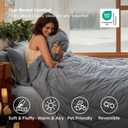 Bedsure Queen Comforter Set - 7 Pieces Reversible Grey Bedding, GentleSoft Queen Size Bed Set Gift for Family, Bed in a Bag with Warm Down Alternative Comforter, Sheets, Pillowcases & Shams