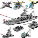 WW2 Military Battleship Boat Building Block Set,Large Sized Cruiser Toy,1442 PCS Battle Ship Toy Compatible with Lego Sets for Boys 8-14,Warship Birthday Gift for Adults Girls Boys Age 8-12