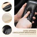 2 PCS Automotive Center Console Knee Protector Pad, In-car Leg and Elbow Soft Pad, Leather Armrest Protection Pad, Soft and Comfortable Support, Universal Automotive Interior Accessory (Black)