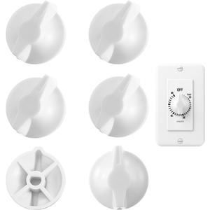 6Pcs Timer Knob Replacement, Timer Switch Knob Compatible with Intermatic - 146MT574, Timer Switch Parts FD Series Spring Wound Timers Timer Switch for Wall Timer Bathroom Fan Light Compatible