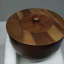 Wood Mixing Bowl Compatible with 4.5-5 Qt Tilt-Head Stand Mixers with Lid Cover - Natural True Acacia Wooden Bowls, 5 Quart Kitchen Aid Bowls for Mixer with Stainless Steel Locking Base., Large