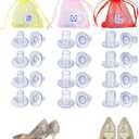 High Heel Stoppers 12 Pairs 3 Sizes Heel Stoppers for Women Grass Wedding, Clear Heel Protectors for Shoes Walking on Grass and Uneven Floor Heel Grass Stoppers, 24 Count (Pack of 1)