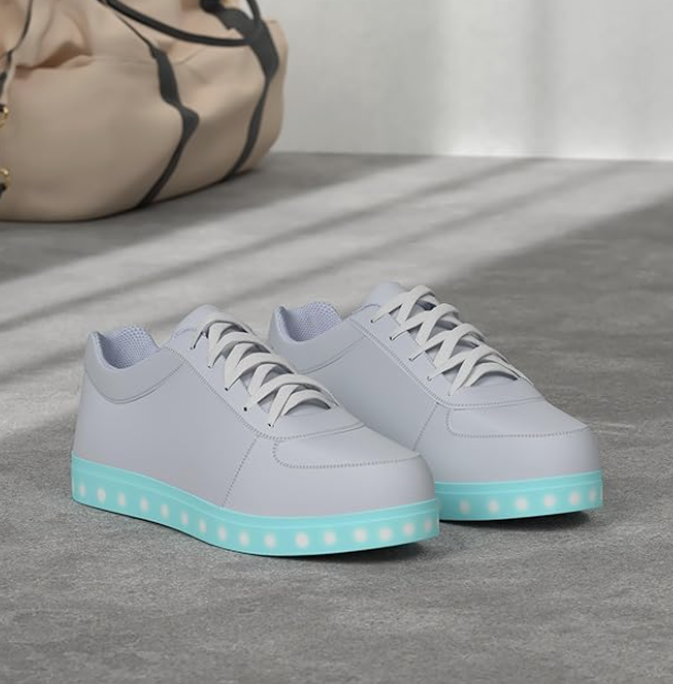 SANYES USB Charging Light Up Shoes Sports LED Shoes Dancing Sneakers White 37