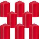 2x3 Inch Red Pillar Candles, 24 Hour Small Unscented Dripless Burgundy Colored Column Cylinder Candles for Christmas Home Party Holidays, Set of 8