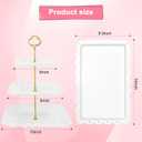 5 Pcs Dessert Table Display Set - 2 Pcs 3-Tier Dessert Display Stands & 3 Pcs Serving Tray - Dessert Trays Dessert Stands Treat Table Displays Set for Tea Parties, Birthdays & Baby Showers