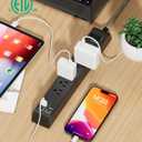 2 Pack Surge Protector Power Strip with 6 Outlets 4 USB Ports 5-Foot Long Heavy-Duty Braided Extension Cords Flat Plug 900 Joules 15A Circuit Breaker Wall Mount for Home Office ETL Listed