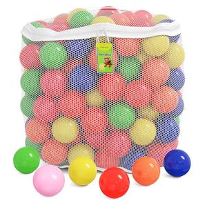 Click N' Play Ball Pit Balls for Kids, Plastic Refill Balls, Phthalate & BPA Free, Reusable Storage Bag with Zipper, Gift for Toddlers and Kids for Ball Pit, Bright Colors
