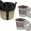 2 Reusable K Cups & Coffee Filter Basket Compatible With Ninja Dual Brew Coffee Maker, Coffee Maker Accessories For Ninja Pb051 &Ninja Pb 041, Black