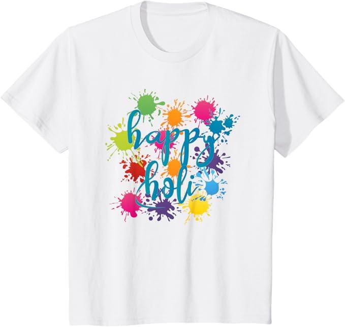 Happy Holi Festival T-Shirt, Youth L